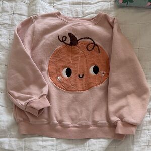 H&M Pink Girls' Pumpkin Applique Sweatshirt